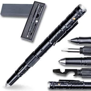 Multifunctional Outdoor Equipment Tactical Pen Glass Breaker Self Defense Tool Tactical Pen With Led