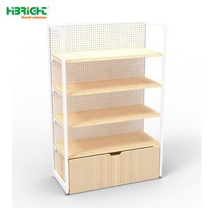 Expositor Metálico Personalizable de 3 Niveles para Tiendas Minoristas, Estantería Góndola de Instalación Rápida y Ligera con Panel Perforado - Product Image 1