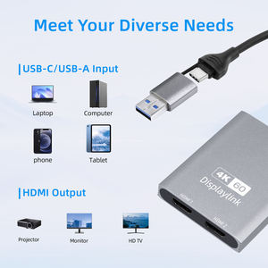 Adaptateur GC DisplayLink DL6950 USB 3.0 vers double HDMI 4K 60Hz, carte <span class=keywords><strong>graphique</strong></span> externe USB C pour Windows, hub d'extension multi-écrans - Product Image 3