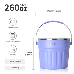 2026 xu hướng sản phẩm 7.7l thép không gỉ Thùng đá mát sang trọng thiết kế hiện đại đôi tường Sâm banh cách điện Xô đá - Product Image 2