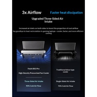 Refroidisseur d'ordinateur portable Flydigi BS3 Pro avec ventilateur de 125 mm, 1300 à 4000 tr/min, 2,048 kg, triple réduction du bruit pour les ordinateurs portables de 15,6 pouces et plus