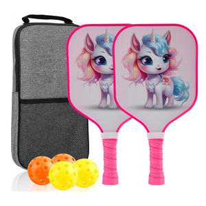 Raquettes de pickleball avec motif licorne pour enfants, ensemble de jeu d'extérieur avec balles et sac de transport - Product Image 1