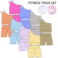 Ensemble de sport et de danse pour fillettes : Haut de yoga respirant et pantalon d'entraînement couleur unie – Tenue de gym pour filles