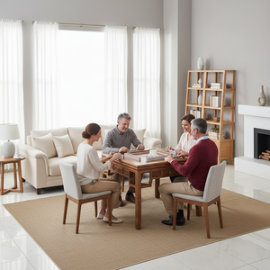 Table de <span class=keywords><strong>Mahjong</strong></span> carrée multifonctionnelle en bois massif imitation acajou antique pour jeux et loisirs - Product Image 3