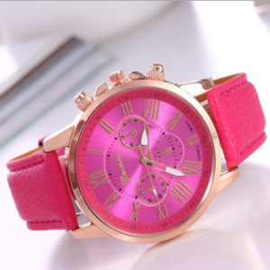 GENEVA Geneva Nouvelle <span class=keywords><strong>montre</strong></span> pour <span class=keywords><strong>femme</strong></span> de loisirs et de mode, à trois cadrans factices, bracelet en cuir double couche, <span class=keywords><strong>montre</strong></span> à quartz pour <span class=keywords><strong>femme</strong></span> - Product Image 3