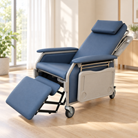 Fauteuil inclinable électrique de dialyse d'usine, chaise médicale à 2 fonctions pour perfusion, traitement des patients et soins à long terme avec table latérale