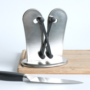 Afilador de Cuchillos de Ángulo Ajustable, de Acero Inoxidable, Manual, Multi-grano, Herramienta de Cocina con Base - Product Image 5