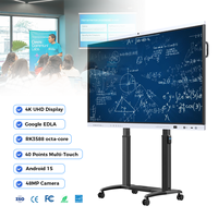 Pantalla Interactiva Táctil IFPD de 65/86 Pulgadas, 40 Puntos IR, 4K UHD, con Cámara IA de 48MP y OPS RK3588 para Aula