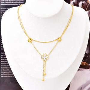 Оптовая продажа, ювелирные изделия, цепочка до ключицы, белая жемчужная оболочка, Длинная кисточка, золотое ожерелье-бабочка из нержавеющей стали для женщин - Product Image 5