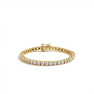 กำไลข้อมือเพชร VLOVE Lab Grown Diamond แบบ 4 ขา ขนาด 3 มม. ยาว 7 นิ้ว ทองคำแท้ 14K สีเหลือง สำหรับทั้งชายและหญิง  งานสั่งทำพิเศษ พร้อมใบรับรอง - Product Image 4