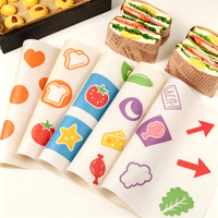 Kertas Pembungkus Burger Anti Minyak Berlapis PE Food Grade dengan Desain Merek untuk Restoran dan Sandwich
