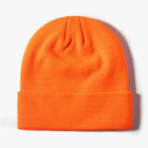 Gorro de Punto Personalizado Barato para Otoño Invierno, Gorros Cálidos de Color Sólido para Deportes de Esquí, Gorros de Punto - Product Image 4