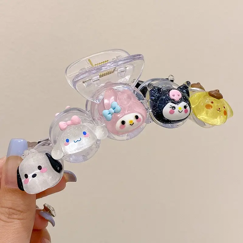 Atacado novidade estilos diferentes clipe de cauda de cavalo sanrio Kuromi estilo fofo para mulheres para crianças para crianças