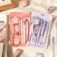 Ensemble de papeterie 7 pièces, coffret cadeau, esthétique soignée, pour étudiants et enfants, souvenir éducatif, rentrée scolaire, fournitures scolaires, stylo, gomme
