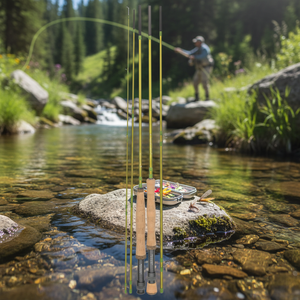 Canne à mouche en carbone 9 pieds 2,74 m 4 sections avec poignée en liège - Product Image 5