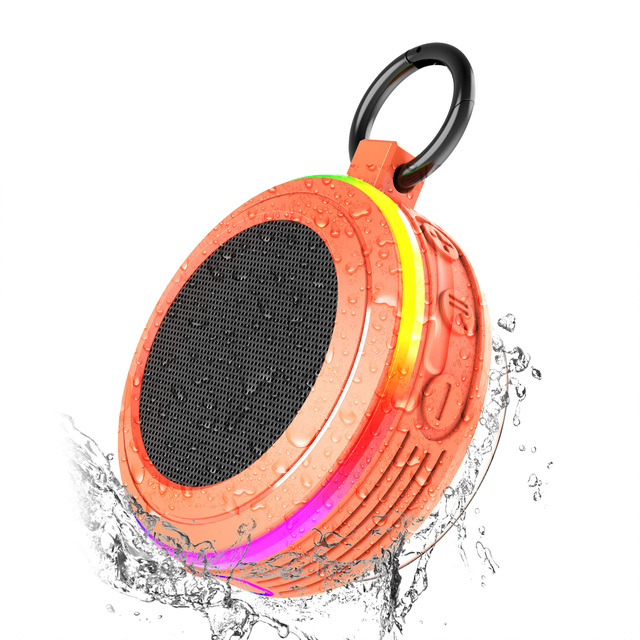 HS-Outdoor IPX7 Waterproof Blue Tooth Speaker Shower Speaker with Light Show FM Radio Microphone