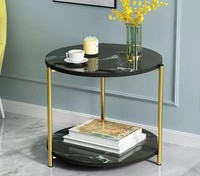 Table basse mobile de style nordique pour salon, avec structure métallique, ronde ou carrée, petite table d'appoint centrale