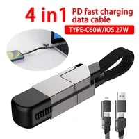 Câble de charge rapide PD 60W, câble magnétique USB porte-clés 6 en 1, 4 en 1, câble de données en alliage Ziny