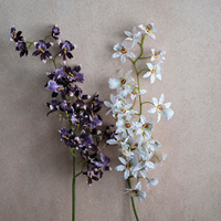 Anggrek Oncidium Buatan Real Touch, Tangkai Panjang, Anggrek Dancing Lady, Bunga Sutra Vintage, Dekorasi Rangkaian Bunga Pernikahan & Rumah