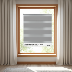 Persiana Zebra de 35.4x59.1 Pulgadas en Gris, Cortina Inteligente para Ventana, Operación Manual, Instalación en Techo, Tela, Diseño Minimalista - Product Image 2