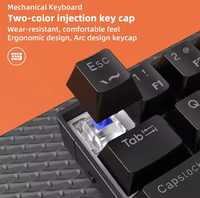 Mini teclado para juegos con cable de 61 teclas, 60% LED retroiluminado mecánico con interruptores azules