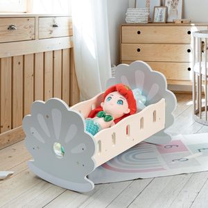Berceau à <span class=keywords><strong>bascule</strong></span> moderne en bois massif pour poupées de 18 pouces (bleu) – Utilisation en chambre à coucher – Magasin ROBOTIME - Product Image 5