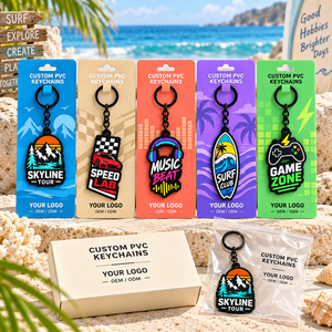 Porte-clés 3D en PVC souple personnalisés pour le voyage, la musique, le surf et les jeux, pour clubs et événements, fabrication OEM ODM - Product Image 2