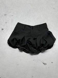 Pantalones Culottes de Manga Abullonada Sweetheart - Pantalones Anchos Plisados de Punto Transpirable de Color Sólido con Cintura Natural 100% Poliéster - Product Image 2