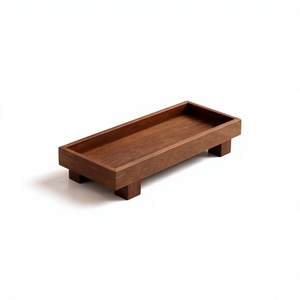 Bandeja de Almacenamiento de Madera, Diseño Minimalista Rectangular, de Una Sola Capa, Acabado Pulido, para Mesa, Organización, Cocina - Product Image 1