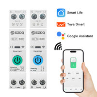 Interrupteur intelligent 1P + N 63A WIFI Disjoncteur Kwh de mesure et de surveillance Relais temporisé Tuya Smartlife Compteur d'énergie MCB