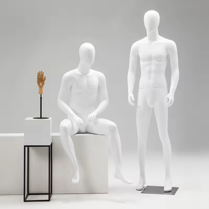 Mannequin <span class=keywords><strong>homme</strong></span> corps entier noir et blanc pour <span class=keywords><strong>magasin</strong></span> de vêtements, présentoir de costume masculin en position debout - Product Image 6