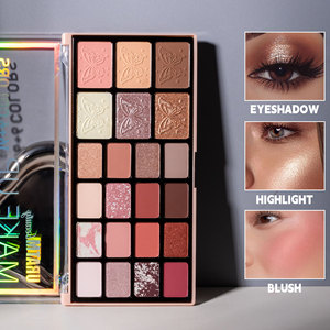 Palette Ombretti Multicolore, Blush e Illuminante Tutto-in-Uno, Polvere Caramello, Tonalità Terra Marrone, Cosmetici e Trucchi - Product Image 5