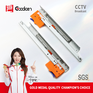 Goodcen 3 Fold Channel Push to <strong>Open</strong> Hidden Telescopic <strong>Rails</strong> Soft Close Undermount Concealed Drawer Slide - Product Image 5