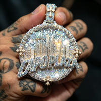 Pendentif Lettre Personnalisée en Argent Sterling S925 Moissanite VVS Effet Diamant Glacé Style Hip Hop – Grande Vente