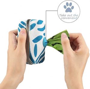 Porte-sacs à déchets pour chien portable, distributeur de sacs à déchets pour animaux de compagnie, sac de rangement en tissu Oxford avec fermeture éclair, avec sacs à déchets - Product Image 3