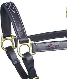 Licou de cheval en cuir rembourré doux confortable ajustement réglable avec des boucles en alliage de zinc robustes couleur et personnalisation du logo - Product Image 5