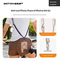 Sangle de téléphone large et plate Motoness, à porter en bandoulière, pochette de téléphone pour porte-bébé, sangle de cou non compressive, version longue réglable