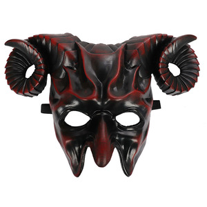 Masque <span class=keywords><strong>de</strong></span> démon à cornes <span class=keywords><strong>de</strong></span> bœuf, demi-visage effrayant, pour Halloween, mascarade, cosplay, costume pour femmes et hommes - Product Image 4