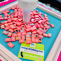 My Fair the CALIFORNIA SERIES |   Mahjong avec un style de la côte ouest, 160 tuiles en mélamine orange-rose-rouge
