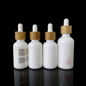 Empty <b>Container</b> 30 ml 50 ml 100 ml 200 ml Opal Ceramic White Glass Eye Cream Bottles with Dropper - Product Image 2