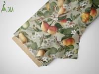 Op maat gemaakte biologische katoenen stof met prachtige fruitprint, lichtgewicht geweven, effen stijl, milieuvriendelijk gekamd garen, op bestelling gemaakt, 73 gsm