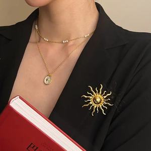 Nouvelle Broche Créative Déesse du <span class=keywords><strong>Soleil</strong></span> Ciel Étoilé, Accessoire de Mode pour Femme, Épingles de Col Haut de Gamme pour Costumes et Robes de Soirée - Product Image 6