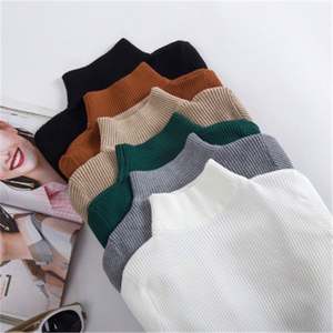 كنزة خريفية بنصف ياقة مدورة قميص طويل الأكمام يناسب الجميع نحيف محبوك قميص طويل L0427 - Product Image 1