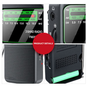 วิทยุพกพาขนาดเล็ก รุ่น Factory 3 Band FM AM SW  วัสดุพลาสติก แบตเตอรี่แบบชาร์จได้ 1000mAh ค้นหาคลื่นอัตโนมัติ หน้าจอแสดงผล ใช้ได้ทั้งภายในและภายนอกอาคาร - Product Image 3