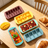 Bac à glaçons en silicone personnalisé avec couvercle, moule à soupe, grand bac à glaçons pour le stockage des aliments, des soupes et la préparation des repas