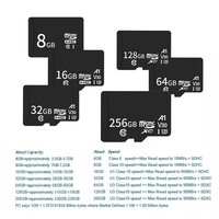 Carte mémoire TF 32G 64G 128G avec adaptateur jusqu'à 140 Mo/s U3 V30 Classe 10 Haute Vitesse pour Appareil Photo et Téléphone (Plastique)