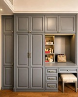Armoire modulaire multifonction Prima, élégante, en panneaux de bois hybrides doux et brillants, pour les maisons familiales de style mixte