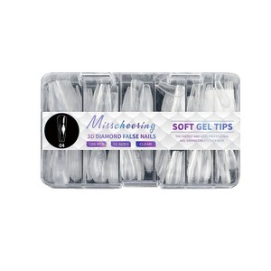 TSZS Vente en gros 120 pièces de <span class=keywords><strong>faux</strong></span> ongles professionnels transparents en <span class=keywords><strong>gel</strong></span> souple, forme losange, à coupe diamantée, sans trace, couvrance totale, <span class=keywords><strong>kit</strong></span> de manucure DIY - Product Image 5