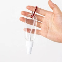Botella Portátil de 50 ml para Desinfectante de Manos, Gel Transparente, Crema, Bálsamo, Botella Pequeña para Lavado de Manos para Niños con Gancho