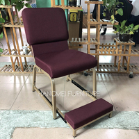 Tapicería de metal entrelazada, sillas con arrodillador retráctil, para pastor, iglesia, púlpit, venta al por mayor